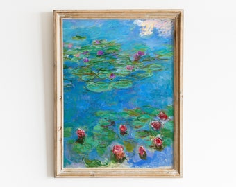 Water Lilies Print | Claude Monet | Museum Printable Wall Art | Vintage Wall Art | Floral Art | Monet Print | Monet Art | Digital Download
