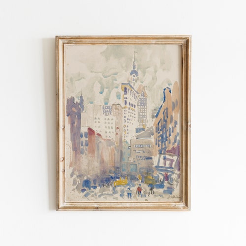 Impression aquarelle Flatiron Building | Jean Marin | Art imprimable | Art mural bohème | Mur de la galerie | Téléchargement instantané | Affiche de New York | New York