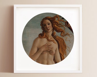 El nacimiento de Venus Print / Minimalista / Arte de pared imprimible / Impresión moderna / Arte famoso / Pintura italiana / Renacimiento / Descarga instantánea