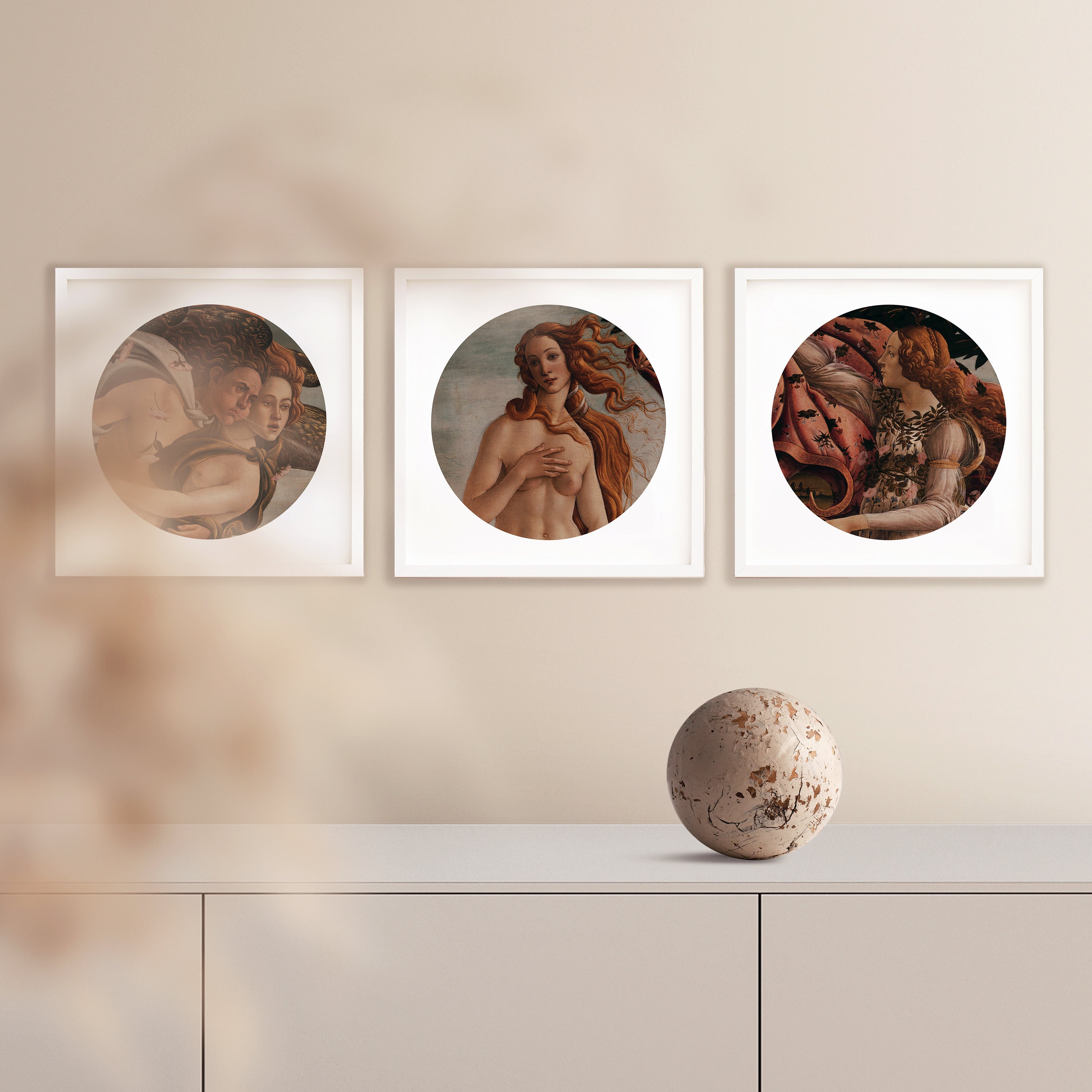 The Birth of Venus Set of 3 Print | Minimalist | Printable Wall Art ...