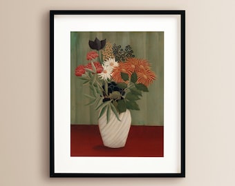 アンリ・ルソー作「花束」花の芸術、ポスト印象派の静物画、高解像度