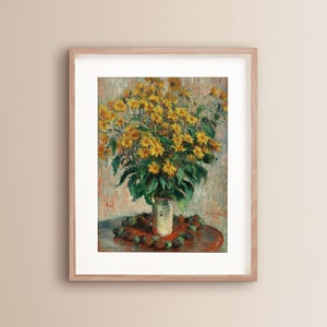 Jerusalem Artichoke Flowers | Claude Monet | Museum Printable Wall Art | Vintage Wall Art | Floral Art | 19th Century | Digital Download