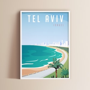 Tel Aviv, Israel Travel Poster Print | Printable Art | Trendy Art | Boho Wall Art | Gallery Wall | Instant Download | Travel | Print at Home