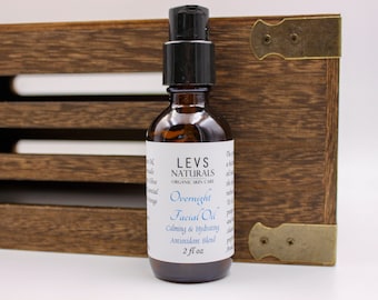 Organic Overnight Facial Oil | Botanical Blend, Calming & Hydrating
