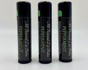 Organic Lip Balm, Peppermint 3 Pack