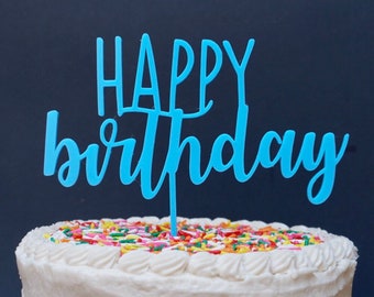 Happy Birthday Cake Topper 3D Printed; Birthday Topper; Birthday Cake Decor; Baking Decor