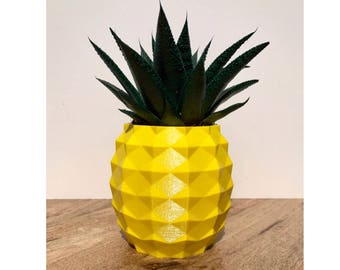 Pineapple Succulent Planter, Unique Planter, Geometric Planter, Pineapple Decor, Air Planter Hawaii, Succulent Pot, Pineapple Planter
