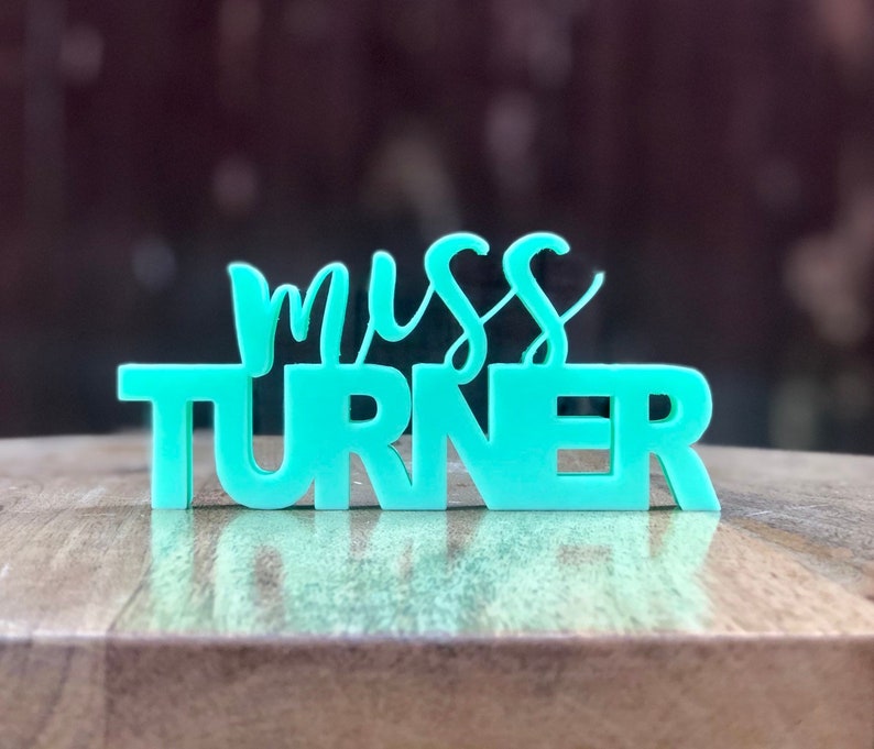 Custom Standing Name Plate Two Layers; Teacher Desk Gift; Teacher Gifts Personalized; Teacher Name Sign 3D Printed Personalized