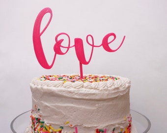 Love Wedding Cake Topper 3D Printed, Wedding Topper, Wedding Decor, Custom Cake Topper