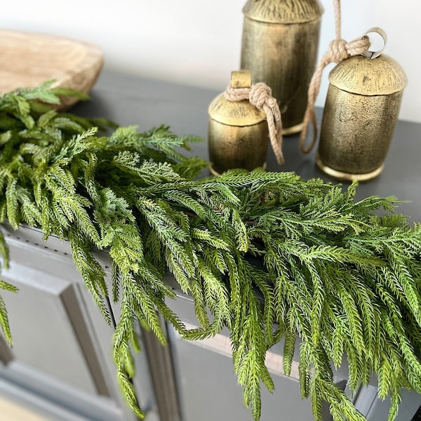 60 Inch Natural Touch Norfolk Pine Garland. Faux Holiday Garland. Norfolk Garland. Christmas Decor. Holiday Decor. Garland. Pine Garland.