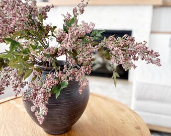 Set of 3. 43 Inch Faux Wild Berry Spray. Dusty Rose Berry Stem for Vases. Realistic Greenery