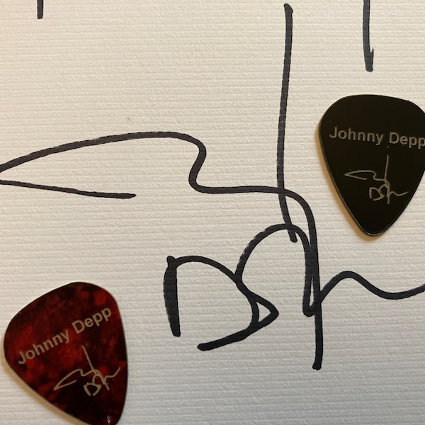 Johnny Depp "Autograph" Guitar Pick Necklace