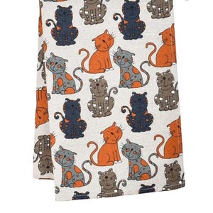 Handmade Linen Cotton The Top Cats Tea Towel Kitchen Towel Dish Towel