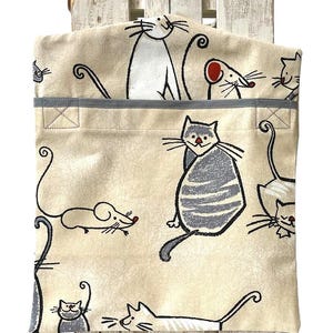 Handmade Cotton Cats and Mice Peg Bag Peg Storage Clothespin Bag