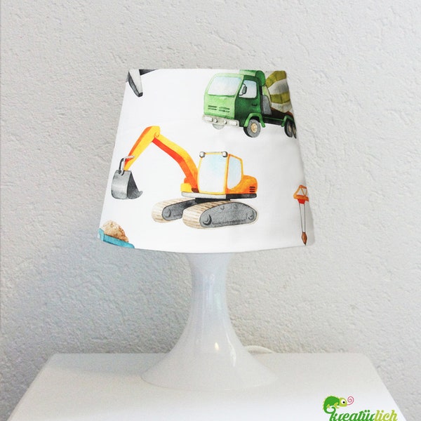 Unikat Tischlampe Nachttischlampe "Mini-Bagger und Kran"