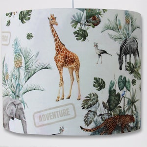 Hanging lamp, lampshade "Safari Adventure" round circle lampshade