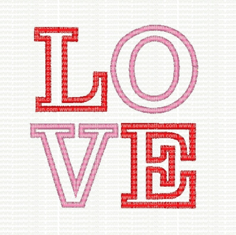 LOVE Applique Embroidery Design Applique LOVE Embroidery Etsy