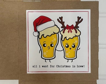 Christmas Beer Gift for Him, All I want for Christmas is Brew, Let's Get Tipsy, Christmas Beer Label, Christmas Beer Carton, Beer Carrier