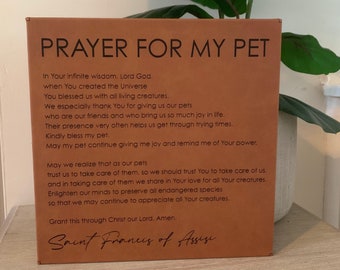 Prayer for My Pet - Saint Francis of Assisi - Gift for Dog Lover - Patron Saint of Pets - Pet Loss - Sympathy Gift for Pet - Pet Memorial