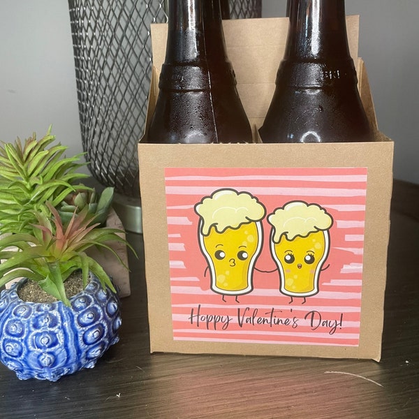 Valentine's Beer Carton, Valentine's Gift for him, Beer Lover Valentine's Day Gift, Husband Valentine's Gift, 4 pack Beer Carton