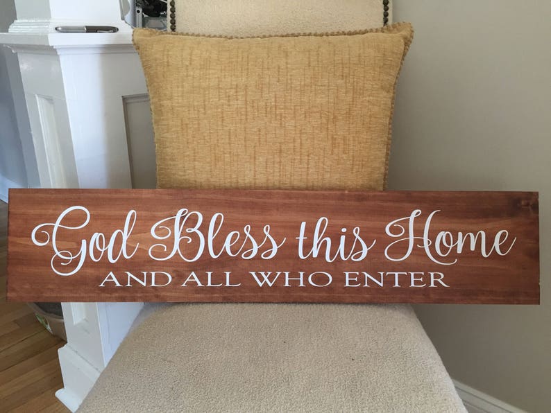 Bless This Home and All Who Enter Entryway Wood Sign Etsy