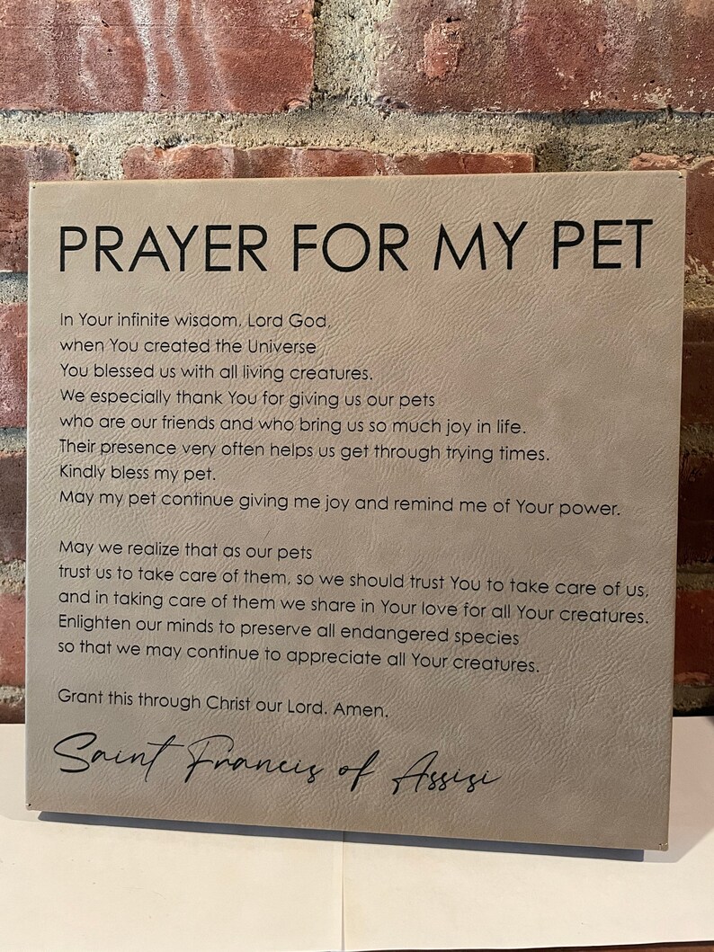 Prayer for My Pet Saint Francis of Assisi Gift for Dog Etsy