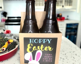 Adult Easter Basket Beer Carrier, Adult Easter Gifts, Easter Basket Ideas, Easter Stuffers, Easter Gift for Him, Hunny Bunny Gifts