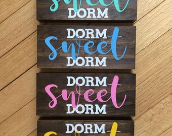 dorm sweet dorm. college dorm room decor. graduation gift. top seller. dorm wall art. going away to college. dorm wood sign. dorm room decor