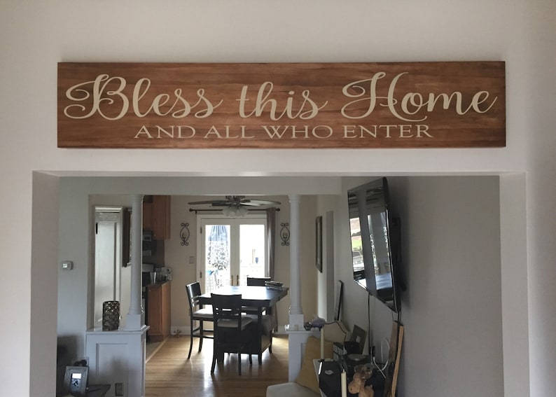 Bless This Home and All Who Enter Entryway Wood Sign Etsy
