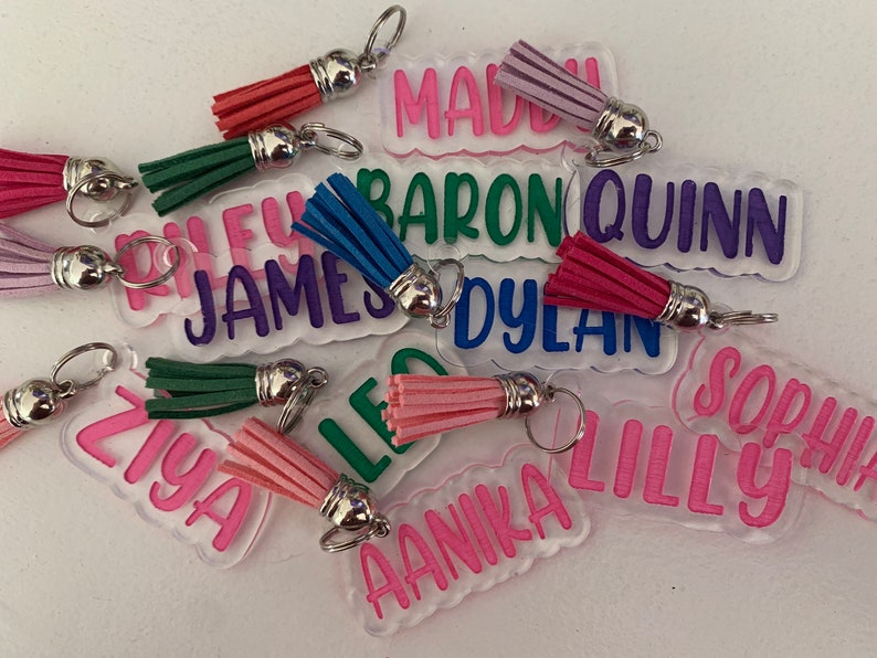 Custom Name Keychain With Tassel Personalized Tassel Etsy