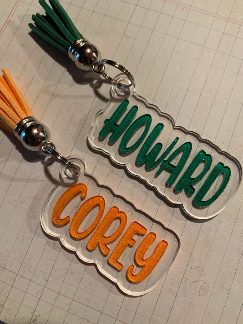 Custom Name Keychain With Tassel Personalized Tassel Etsy