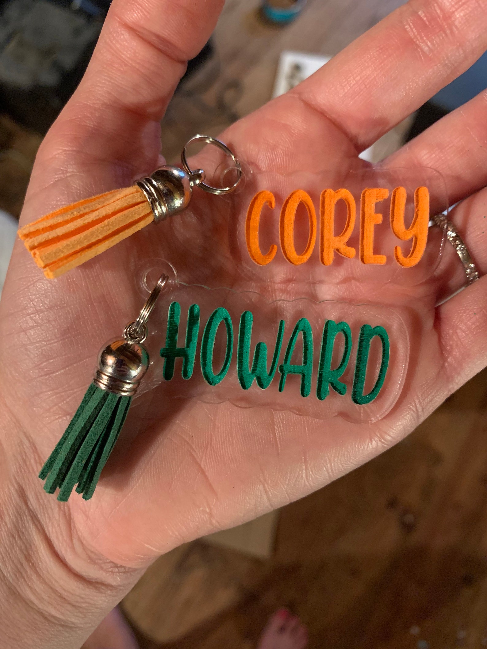 Custom Name Keychain With Tassel Personalized Tassel Etsy