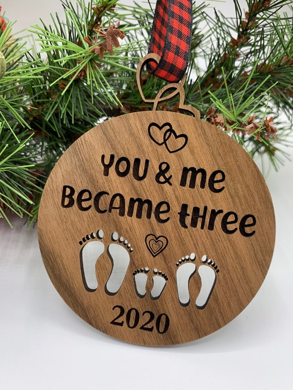 family ornament with new baby