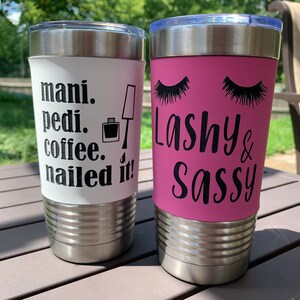 Eye lash extensions. Makeup artist gift. Beauty Gift. Eyelash technicians. Sassy Mug. Salon Gift. Lashy & Sassy Tumbler. Lash Technician. image 5