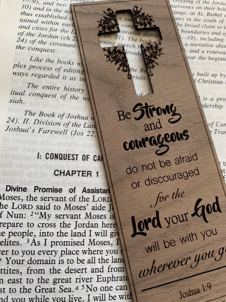 Joshua 1:9 Be Strong and Courageous Christian Bookmark | Etsy