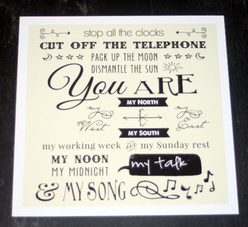 INSTANT DOWNLOAD 8x10 inch Stop All the Clocks poetry Etsy