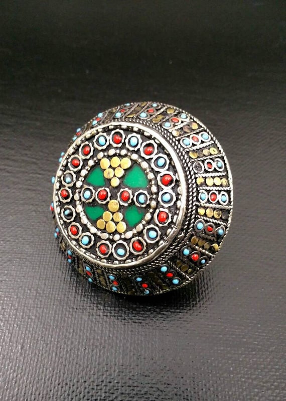 Vintage Style Afghan Jewelry Kuchi Tribal Ring Ant