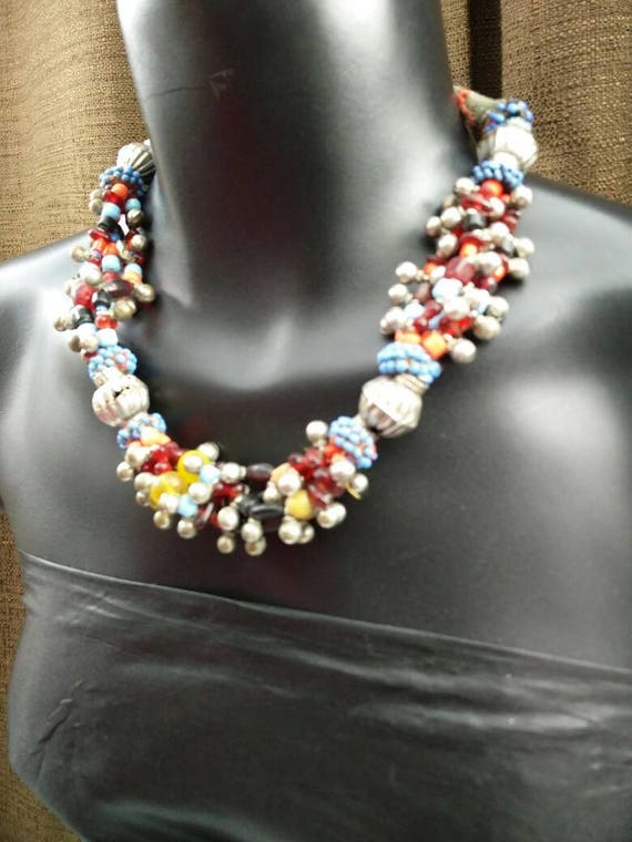 Afghan Beaded Necklace Kuch Tribal Necklace Tibet… - image 5