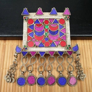 Afghan Tribal Kuchi Pendant Handmade Antique Traditional Belly Dancing Costume Supply Ethnic Vintage Banjara DIY Bohemian Jewelry Findings.