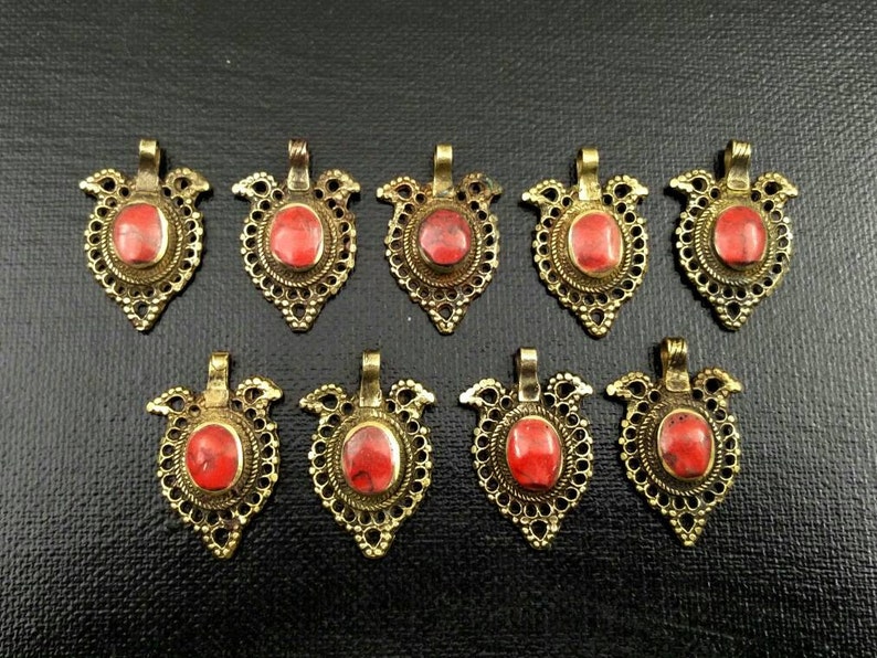 9 Waziri Pendants DIY Costume Designing Boho Belly Dancing Jewelry Supply Charms Banjara Kuchi Gypsy Tribal Pendant Findings Dress Designing