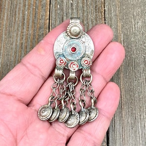 Vintage Coin Pendant DIY Belly Dance Costume Dress Traditional Ethnic Antique Rare Charm Afghan Kuchi Tribal Bohemian Jewelry Findings Gift