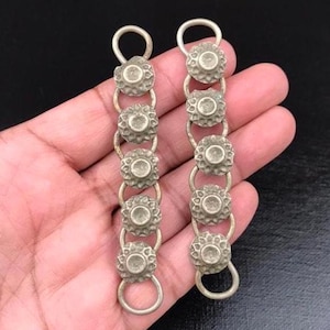 1 Long Connector Link Charm Belly Dance Costume Dress Tribal Kuchi Afghan Handmade diy Yoga Mala Necklace Earrings Bohemian Jewelry Findings