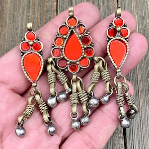Set Of Handmade Glass Pendants DIY Belly Dance Costume Dress Antique Design Vintage Style Afghan Kuchi Tribal Bohemian Jewelry Findings Gift