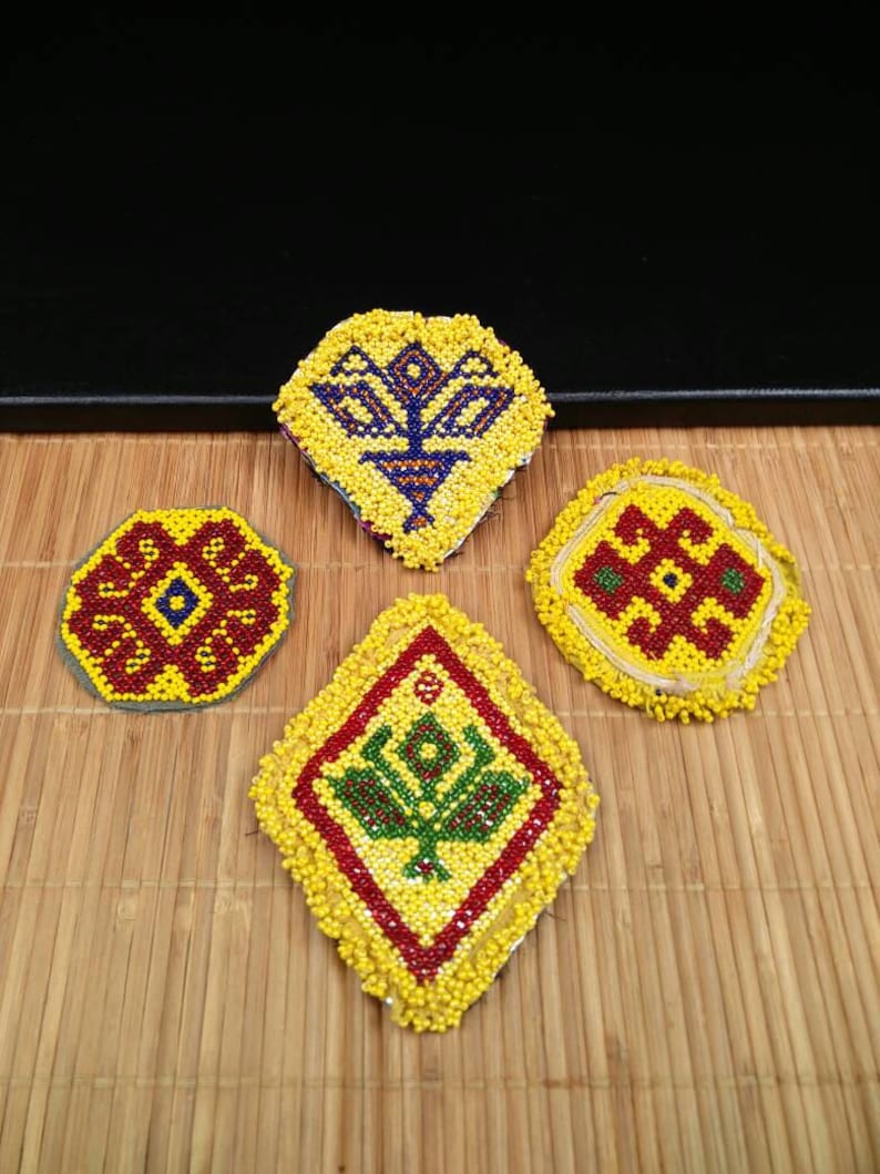 4 Dress Patches Belly Dancing Costume Supply Afghan Kuchi Handmade ...