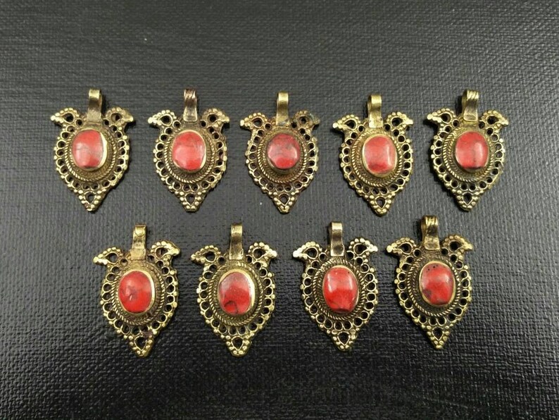 9 Waziri Pendants DIY Costume Designing Boho Belly Dancing Jewelry Supply Charms Banjara Kuchi Gypsy Tribal Pendant Findings Dress Designing