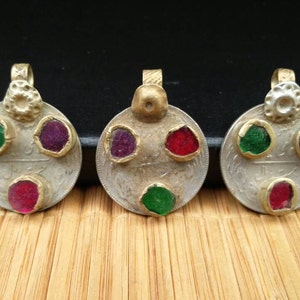 Set Of 3 Vintage Coin Pendants DIY Costume Designing Jewelry Supply Coins Pendants Charms Banjara Dress Afghan Kuchi Tribal Jewelry Findings