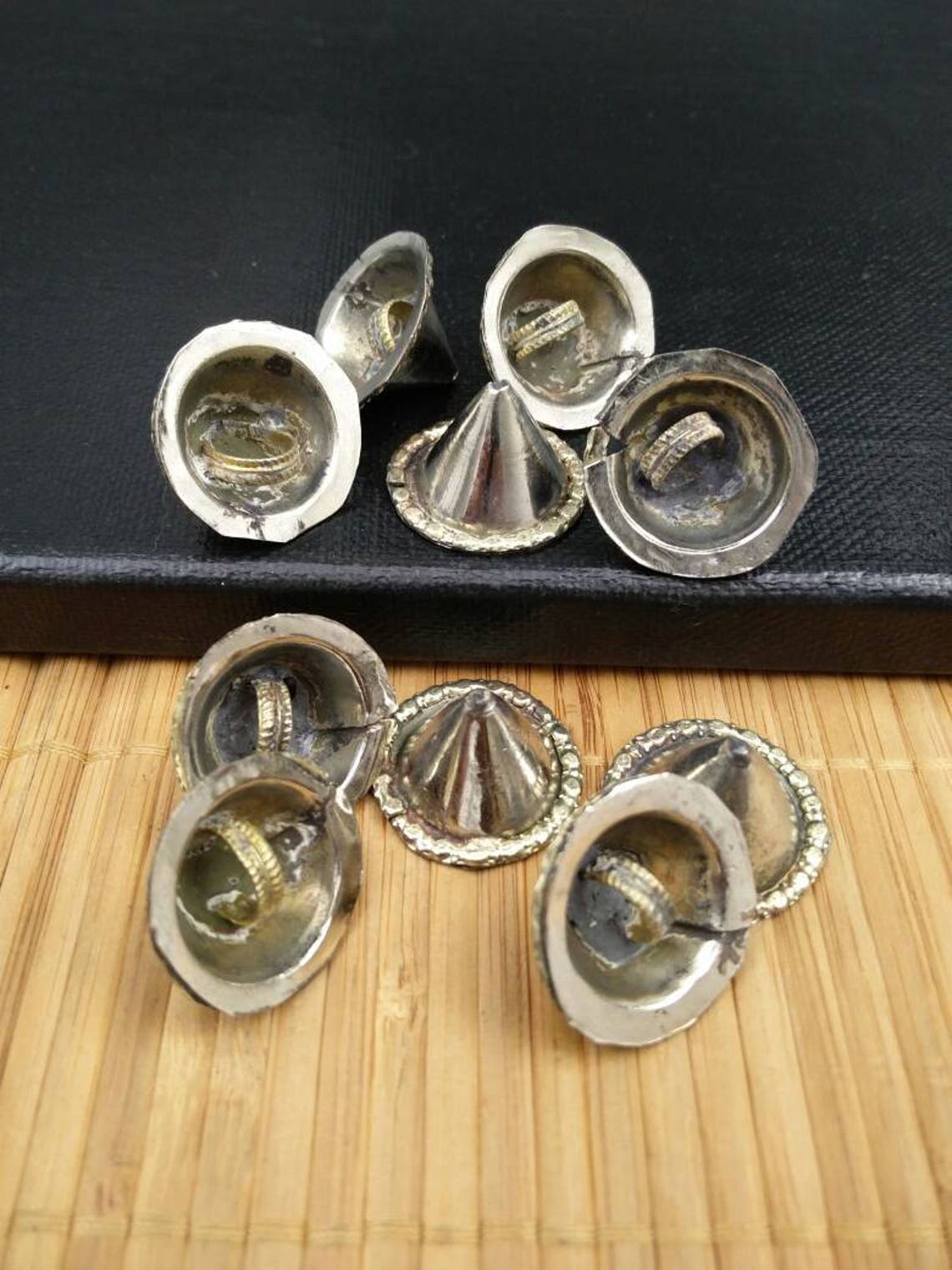 5 Big Waziri Vintage Style Spike Buttons DIY Findings Belly Dancing ...