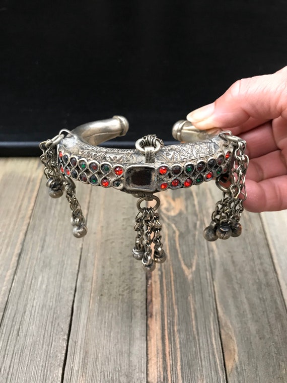 Rare Afghan Tribal Kuchi Cuff Bracelet Ethnic Ant… - image 2