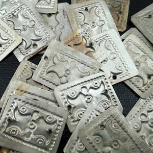 25/50/100 Vintage Style Stamped Metal Charms DIY Belly Dance Costume Bohemian Jewelry Findings Dress Design Amulets Tribal Kuchi Afghan Gift