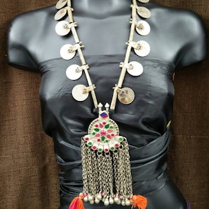 Afghan Tribal Traditional Necklace Vintage Handmade Kuchi Necklace Ethnic Boho Indian Banjara Turkish Nepal Unique Pendant Necklace Jewelry.